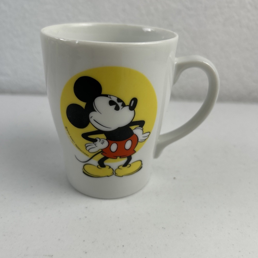 Vintage Disney Mickey Mouse Coffee Tea Cup Mug Japan 3.5 " White Classic 70's
